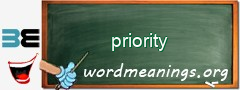 WordMeaning blackboard for priority